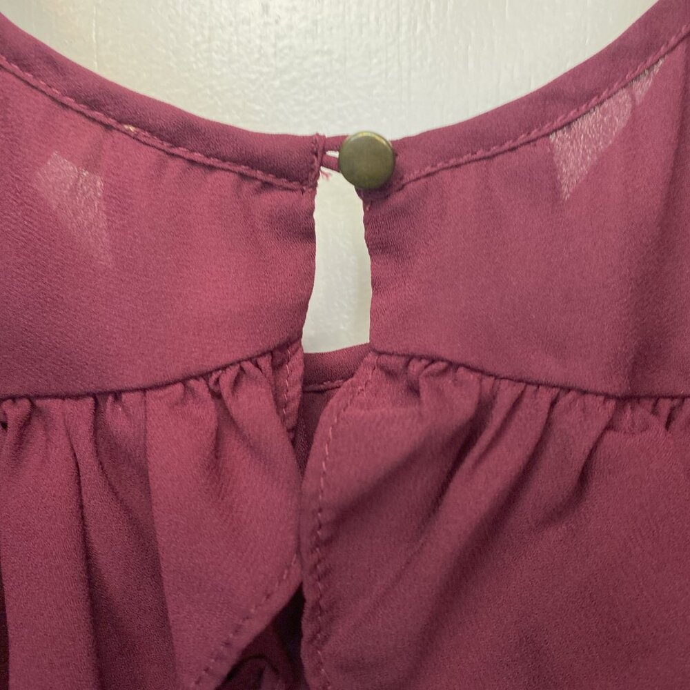 Takara Burgundy over the shoulder blouse - Picture 11 of 12